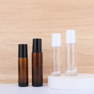 Tea-colored, transparent rollerball bottle  10ml, 15ml