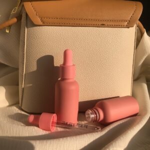 1oz Pink Coated Glass Dropper Bottles